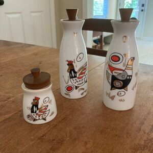 Mid-century modern, vintage Japanese cruet set